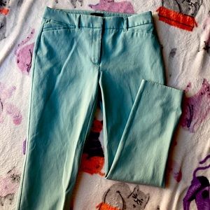Light blue, WhiteHouse BlackMarket, dress pants-full length, front pockets.